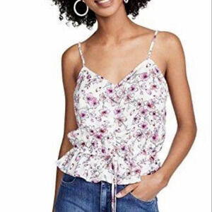 Cupcakes & Cashmere‎ Floral Button Front Peplum Blouse Size XS NWT